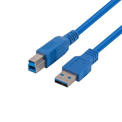 Picture of DYNAMIX 2m USB 3.0 USB-A Male to USB-B Male Cable. Colour Blue