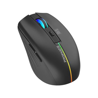 Picture of PROMATE Ergonomic Wireless Optical Mouse with LED Rainbow Lights &