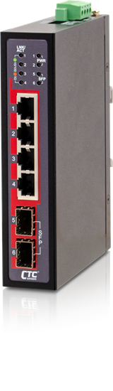 Picture of CTC UNION 4 Port Gigabit + 2x SFP Unmanaged Switch. -40C~+75C.