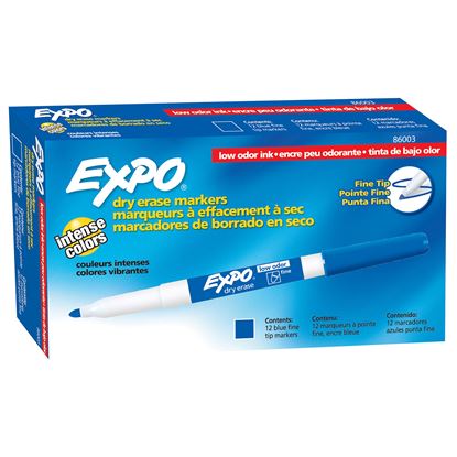 Picture of EXPO Dry Erase Markers with Fine Point Tips 12-Pack. Blue  Colour