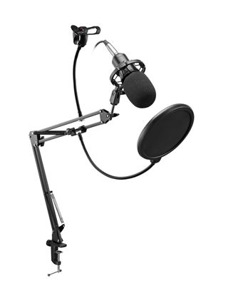 Picture of BRATECK Podcasting Microphone with Clamp-on Table Mount, Windshield, &