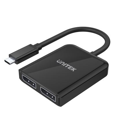 Picture of UNITEK 8K USB-C to Dual DisplayPort Adapter with MST.