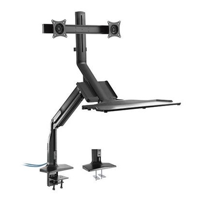 Picture of BRATECK 17-27" Dual Monitor Gas Spring Sit-Stand Desk Converter.
