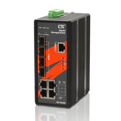 Picture of CTC UNION 4 Port Gigabit + 4x SFP Managed Switch. -40C+75C.