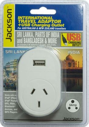 Picture of JACKSON Outbound Travel Adaptor With 1x USB Charging Port.