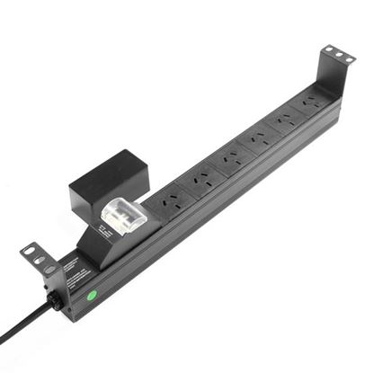 Picture of DYNAMIX 6 Outlet 1RU Horizontal Power Rail (10A) with 6kA C-Curve