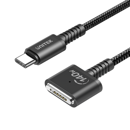 Picture of UNITEK 2M 140W USB-C to MagSafe 3 Charging Cable for MacBook.
