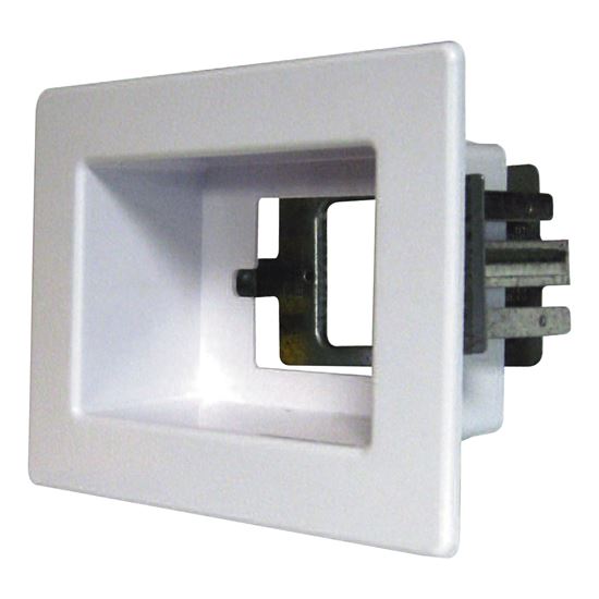 Picture of RECESSED Single White Wall Box. 1x GPO Slot, Stud Mount or Floating
