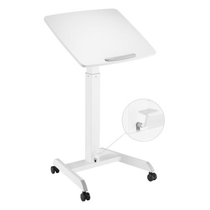Picture of BRATECK Height Adjustable Mobile Workstation with Foot Pedal &