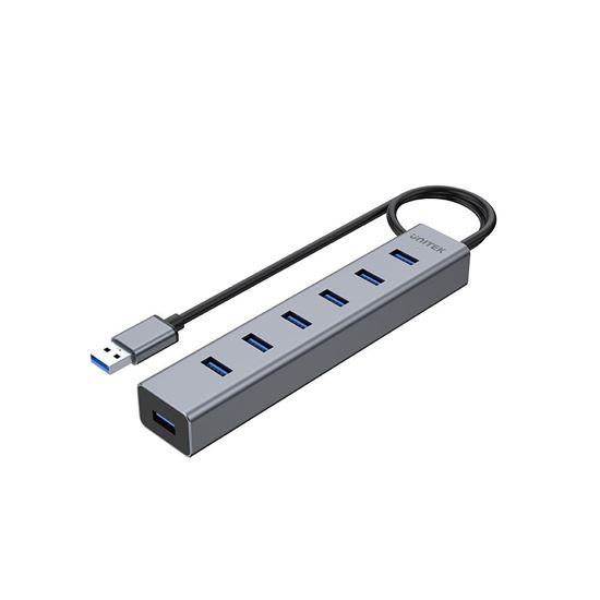 Picture of UNITEK USB-A 3.0 7-Port Hub. Apple Style Aluminium Design.