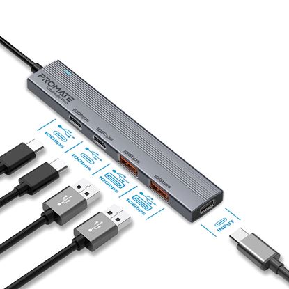 Picture of PROMATE 4-in-1 USB Multi-Port Ultra Compact Hub with USB-C Connector.