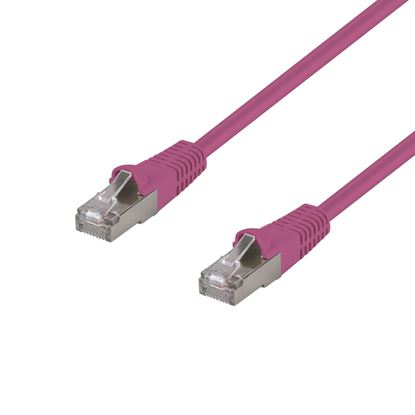 Picture of DYNAMIX 1.5m Cat6A S/FTP Pink Slimline Shielded 10G Patch Lead.