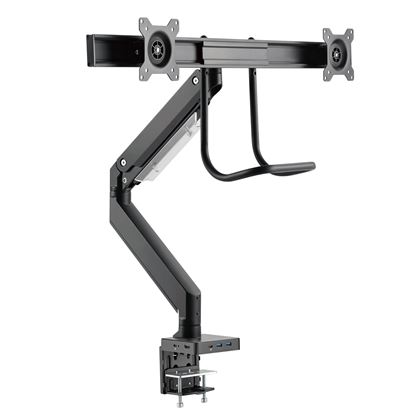 Picture of BRATECK 17"-32" Dual Monitor Gas Spring Arm with Built-in Docking