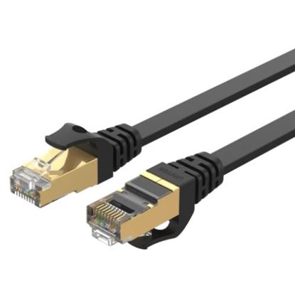 Picture of UNITEK 15m CAT 7 Black Flat SSTP 32AWG Patch Lead in PVC Jacket.