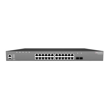 Picture of EDGECORE 28 Port Gigabit PoE Managed L3 Switch.