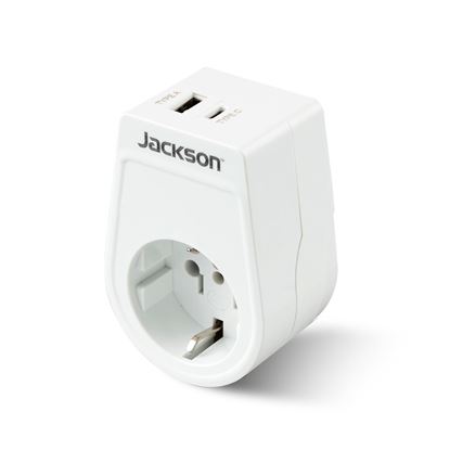 Picture of JACKSON Slim Inbound Travel Adaptor 1x USB-A and 1x USB-C