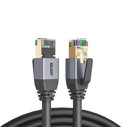 Picture of UNITEK 1.5M CAT8 Black SSTP 26AWG Ethernet Patch Lead in PVC Jacket.