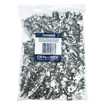 Picture of DYNAMIX 100pc Pack, 3 Piece Cage Nut, Silver, M6, Supplied loose