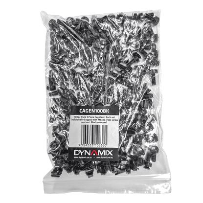 Picture of DYNAMIX 100pc Pack, 3 Piece Cage Nut. Bagged with M6 12x cross screw