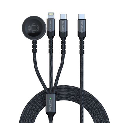 Picture of PROMATE 1.5M 5in1 Multi-Connector Charging Cable with Both USB-C &