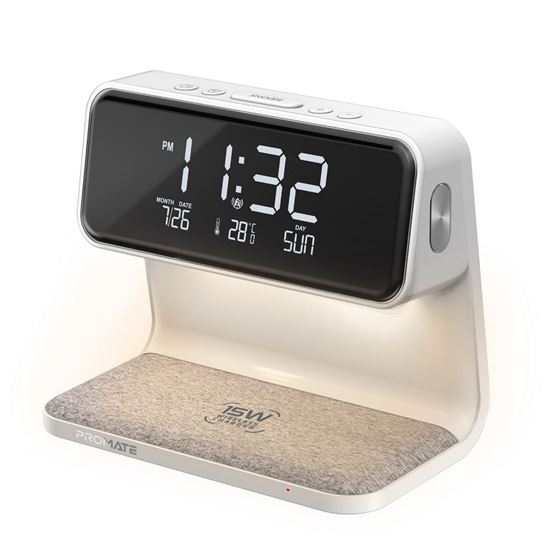 Picture of PROMATE 3-in-1 Multi-Function LED Alarm Clock with 15W Wireless