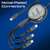 Picture of PROMATE 1.1m 3in1 Ultra-Fast USB-C Retractable Multi-Connector Cable.