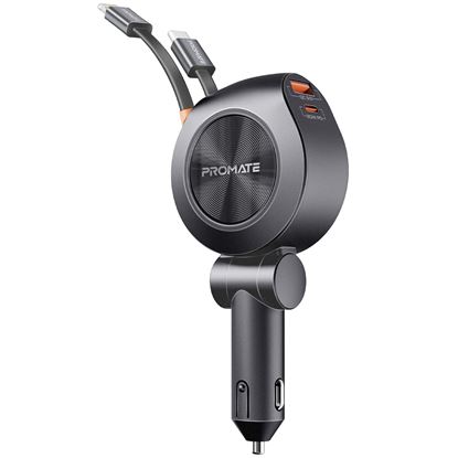 Picture of PROMATE 88W Multi-Port Incar Phone Charger with Dual Retractable