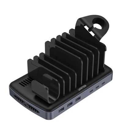 Picture of UNITEK 6-Port USB-C & USB-A Multi Device Charging Station.