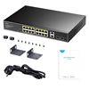 Picture of CUDY 16-Port Gigabit Unmanaged PoE+ 200W Desktop Switch with 2x Gigabit