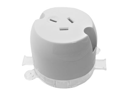 Picture of TRADESAVE Single Plug Base Socket. (4 TERMINALS). Bright white. Heat