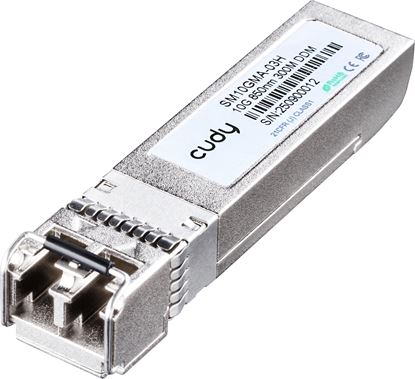 Picture of CUDY 10G Multi Mode Fibre (MMF) LC SFP+ Module. 850nm, 300m