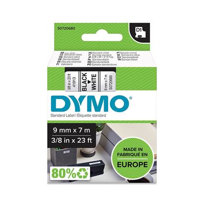 Picture of DYMO Genuine D1 Label Cassette Tape 9mm x 7m BLACK ON WHITE