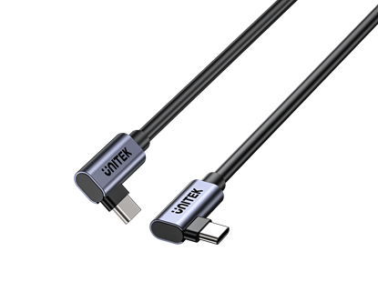 Picture of UNITEK 1m 100W Right Angle USB-C to Right Angle USB-C Cable.